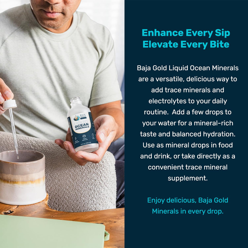 Liquid Ocean Mineral Drops by Baja Gold - Ionic Electrolyte

