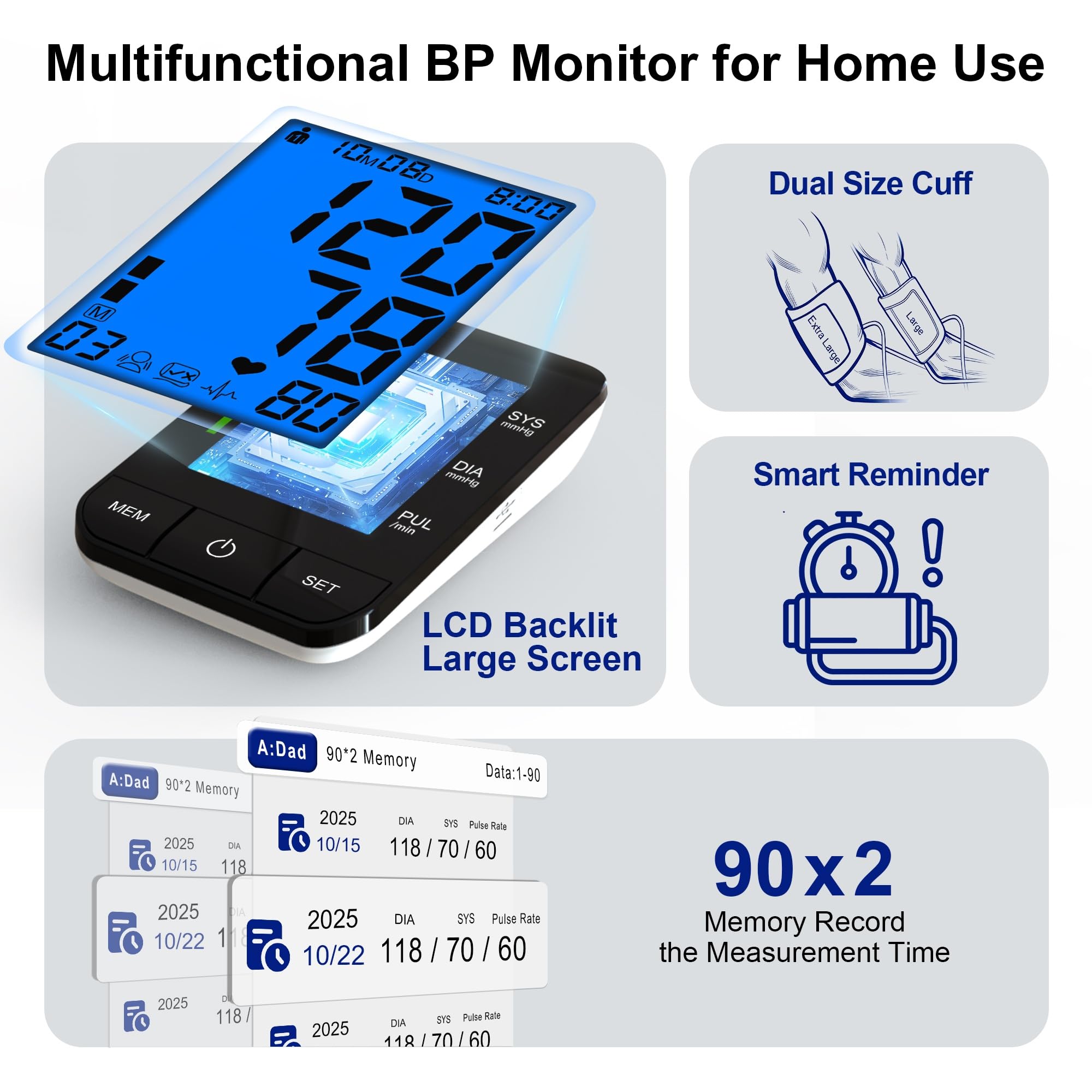 SDUNW Upper Arm Blood Pressure Monitor for Home Use

