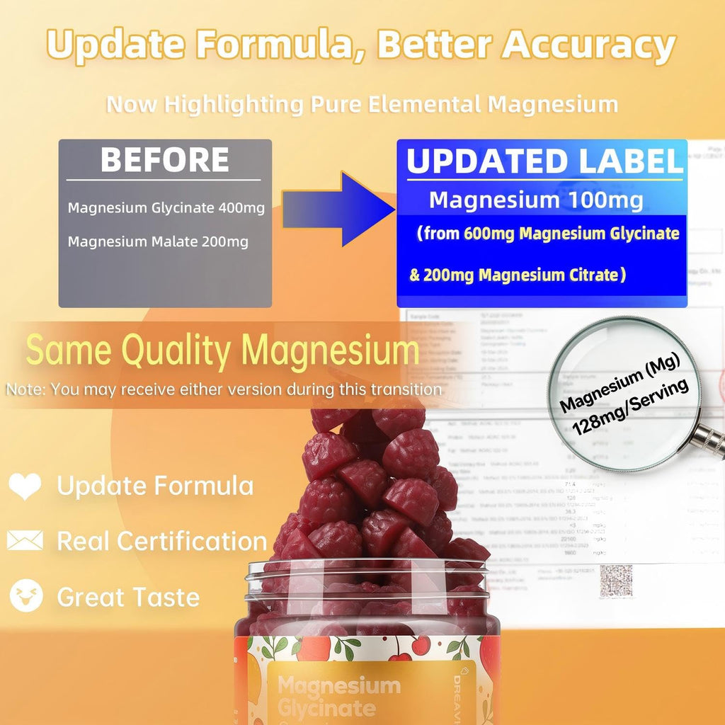 DREAVIO Magnesium Glycinate Gummies with Ashwagandha - Sugar Free

