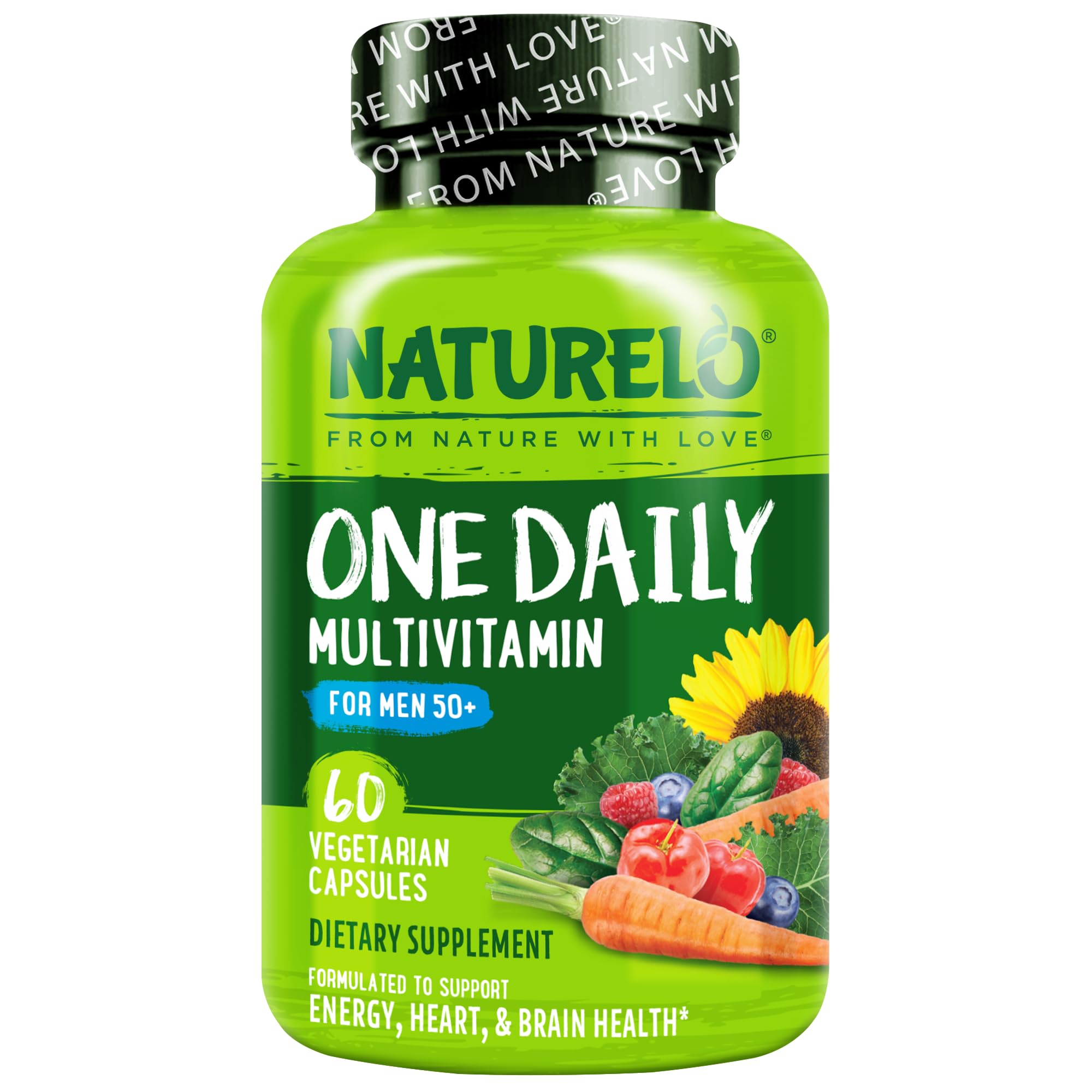 Naturelo Men’s Multivitamin 50+ Plant-Based | Non-GMO

