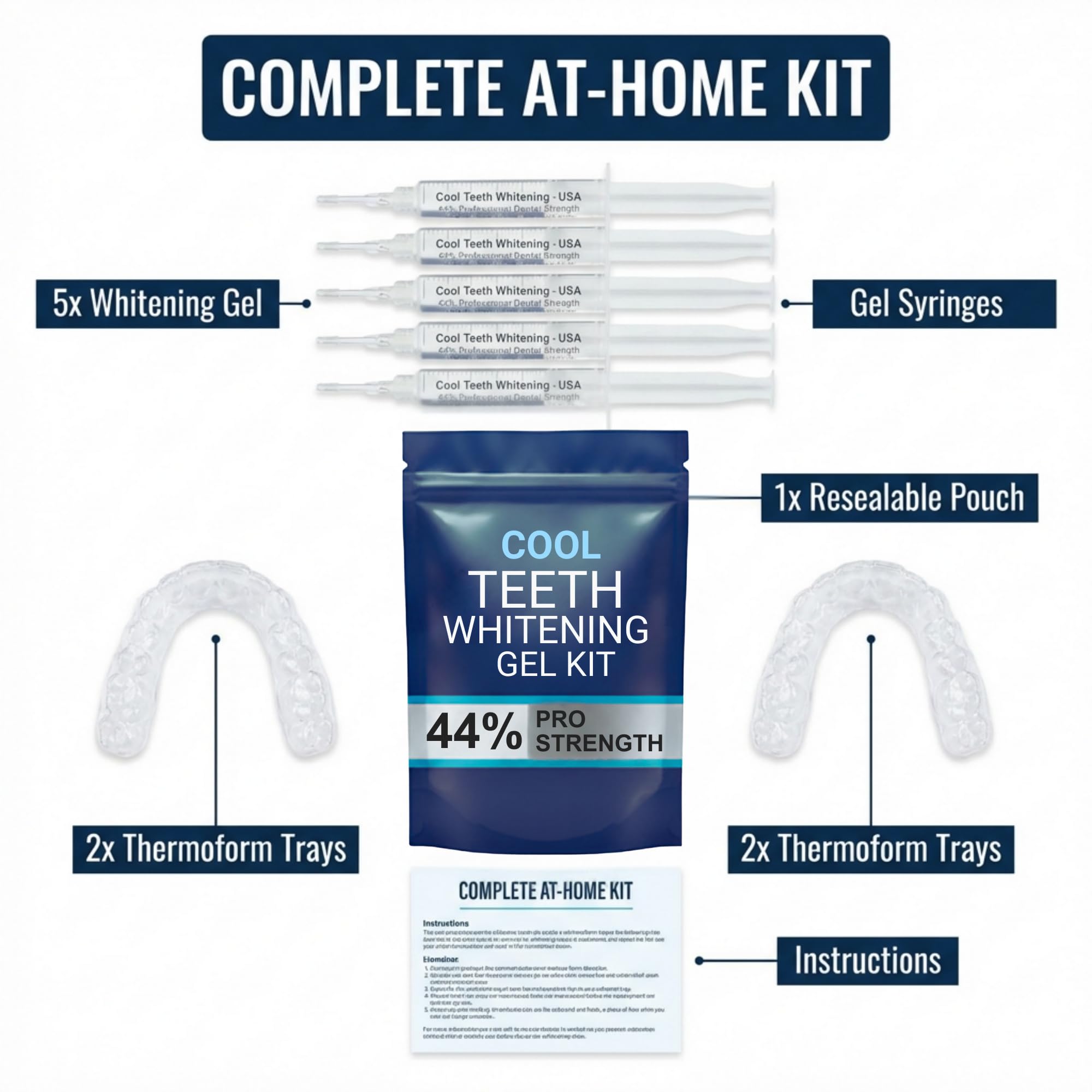 Teeth Whitening Kit for Trays - Enamel Safe At-Home Whitening

