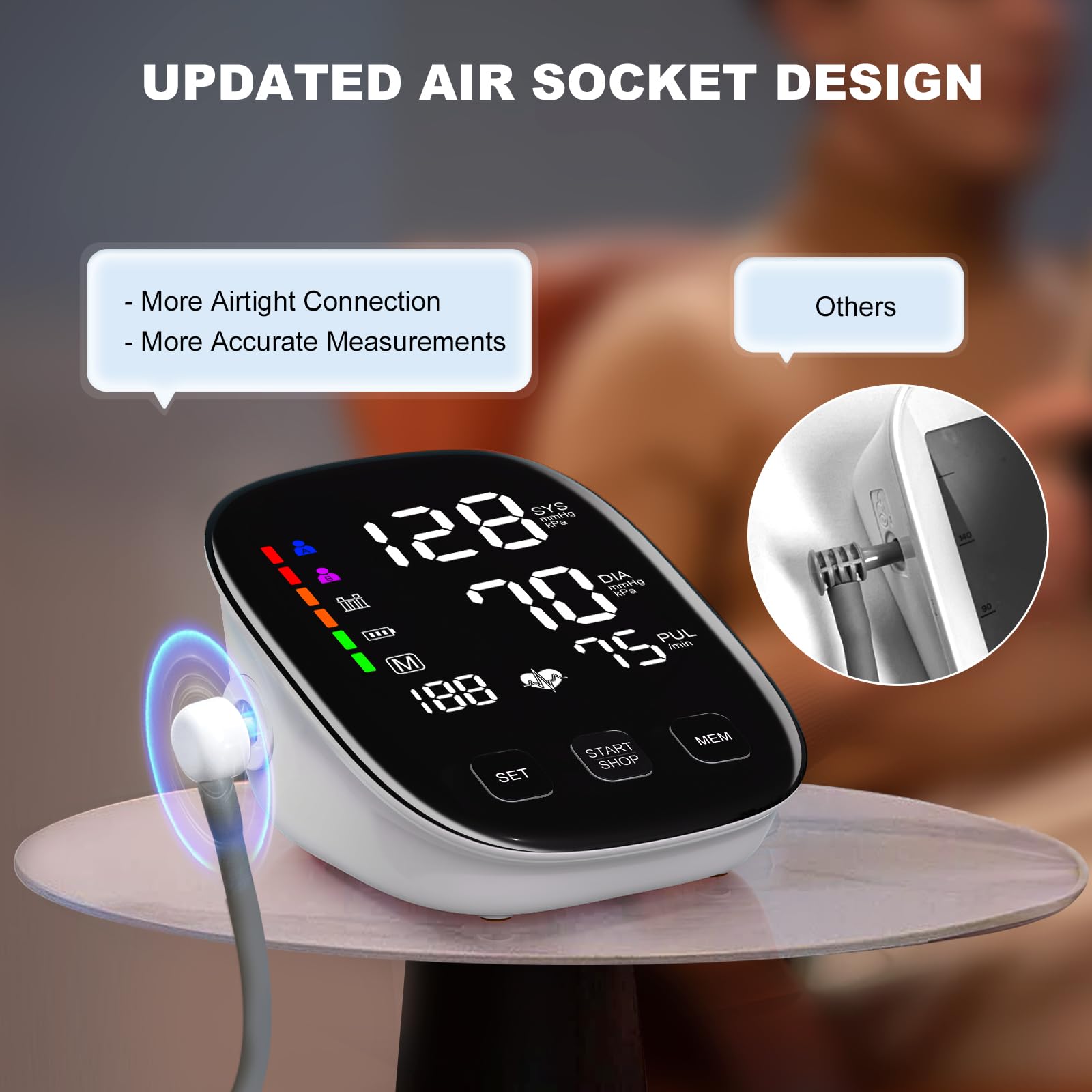 Automatic Home Blood Pressure Monitor with Adjustable Cuffs

