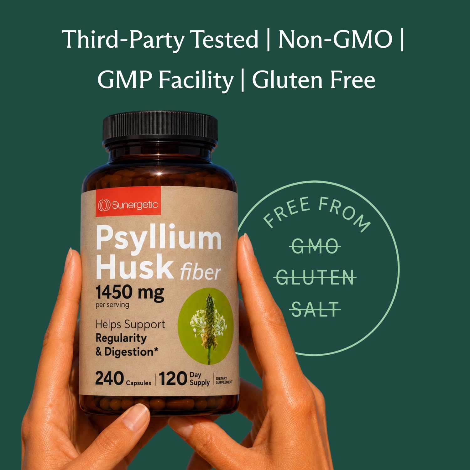 Sunergetic Psyllium Husk Fiber Capsule 1450mg

