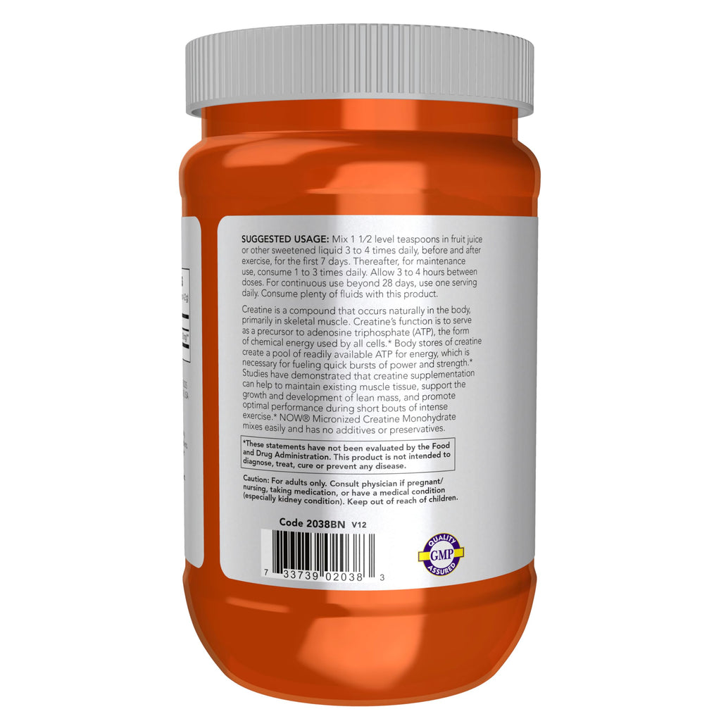 NOW Foods Micronized Creatine Monohydrate Powder

