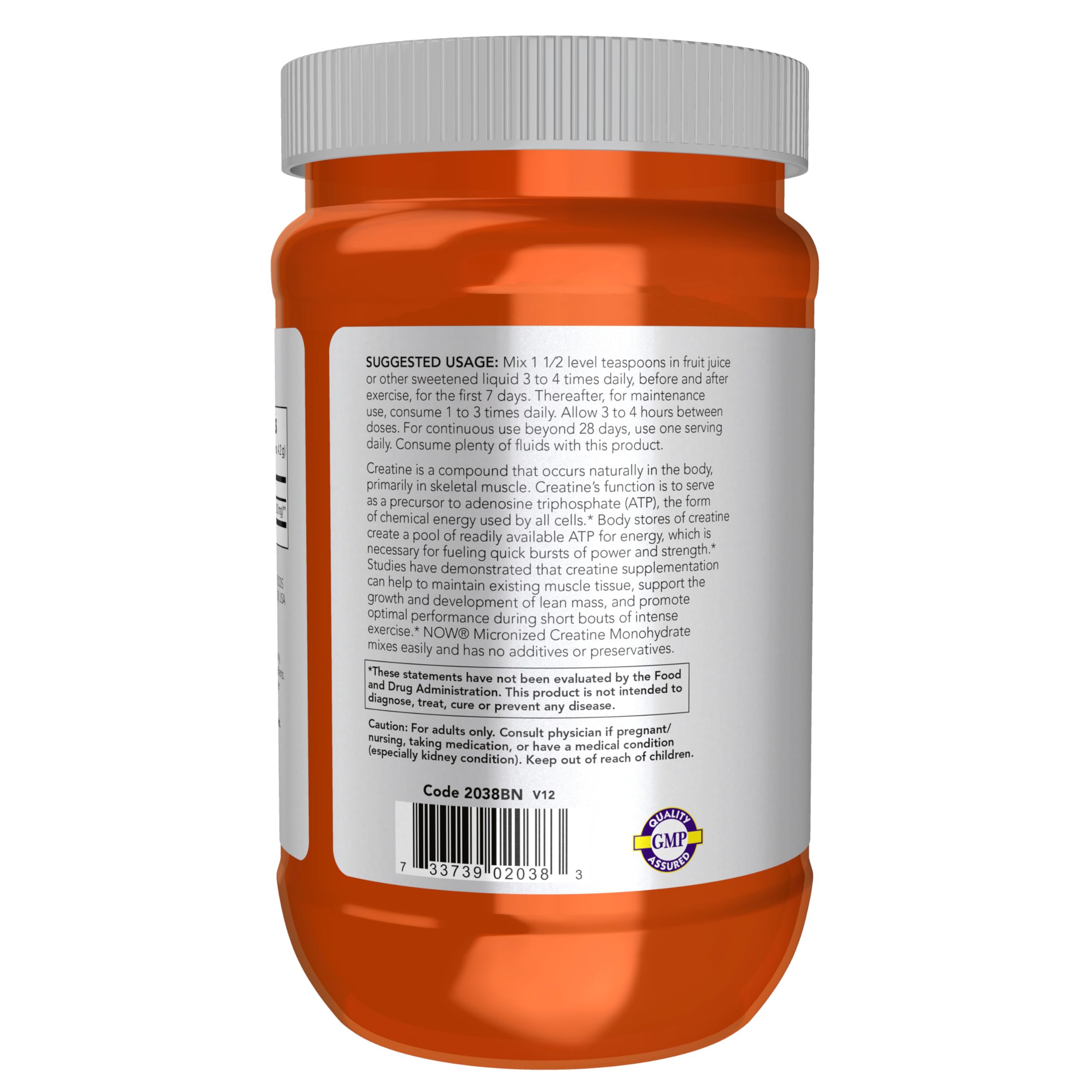 NOW Foods Micronized Creatine Monohydrate Powder

