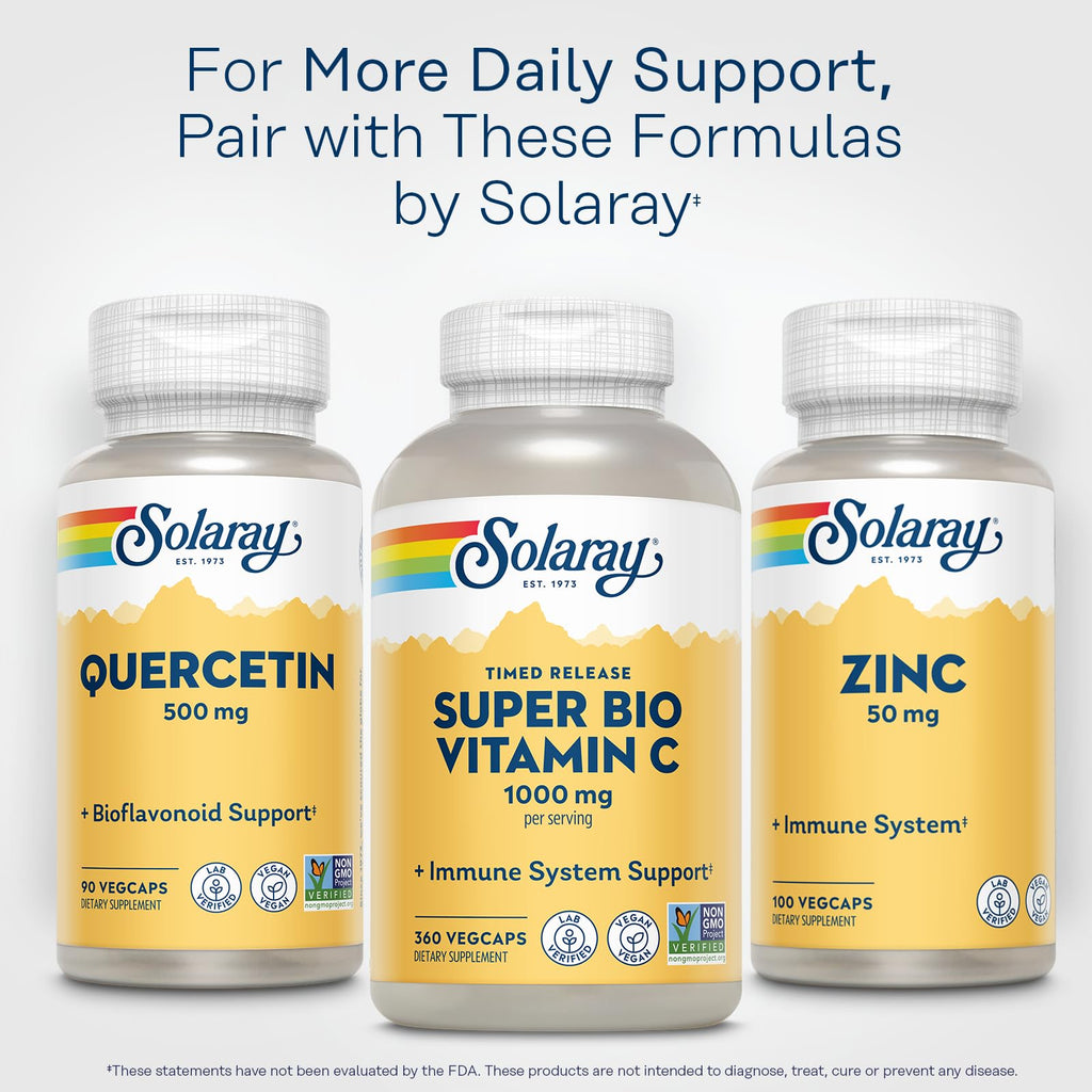 Solaray Quercetin 500mg Capsules - Vegan Antioxidant Support

