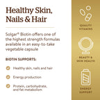 Solgar Biotin 10000 mcg Vegetarian Capsules for Hair & Skin

