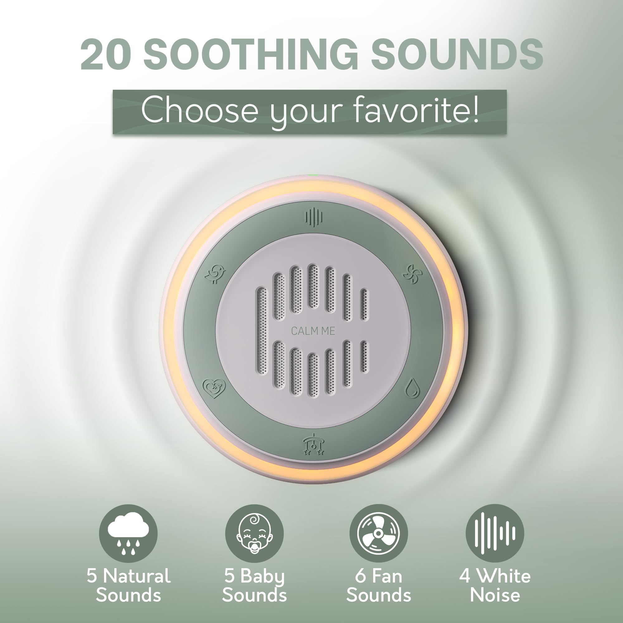 Calm Me Plug-In Noise Machine with 20 Sounds

