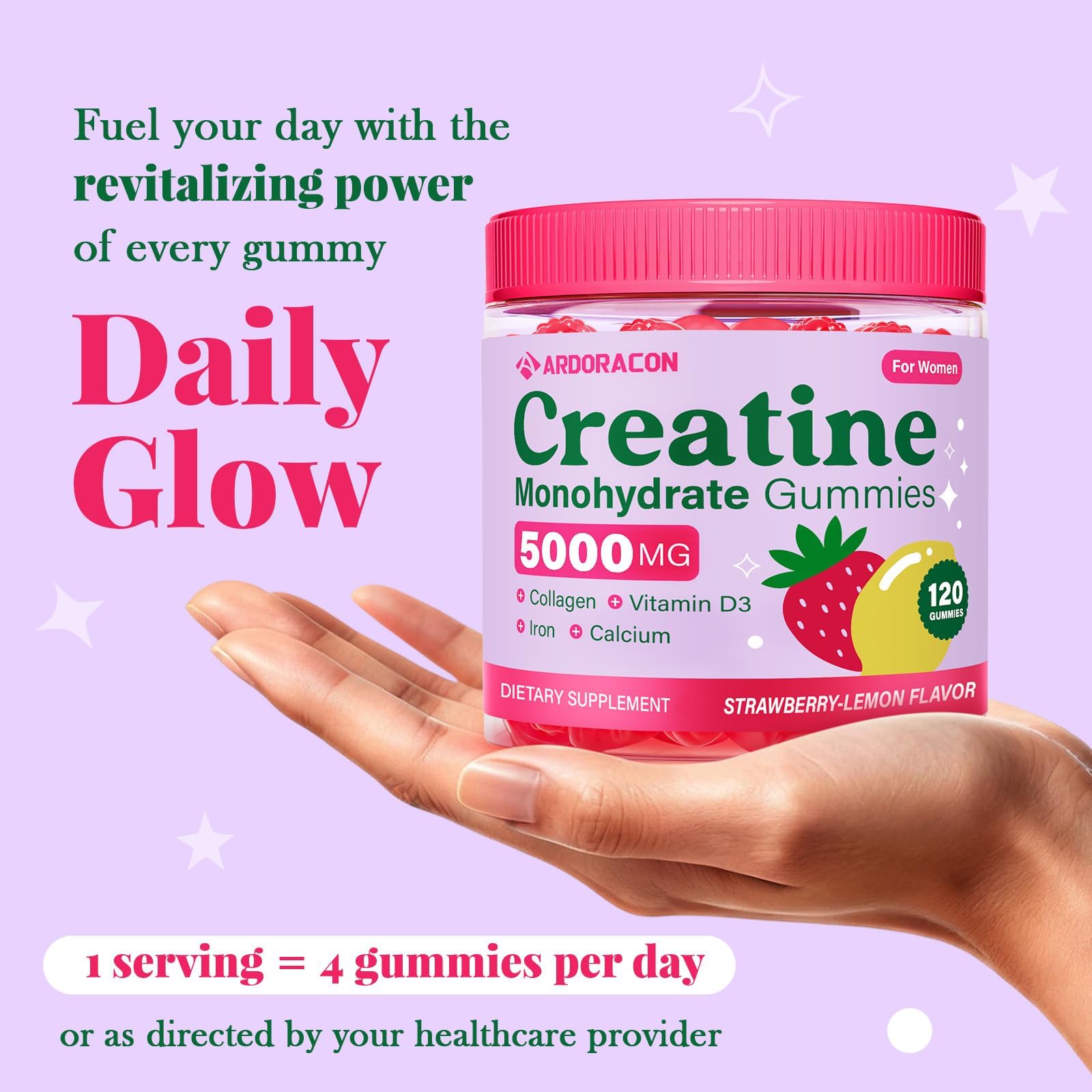Creatine Gummies for Women with Collagen, D3 & Calcium

