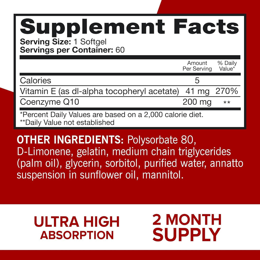 Qunol CoQ10 Softgels 200mg Ultra High Absorption | Heart

