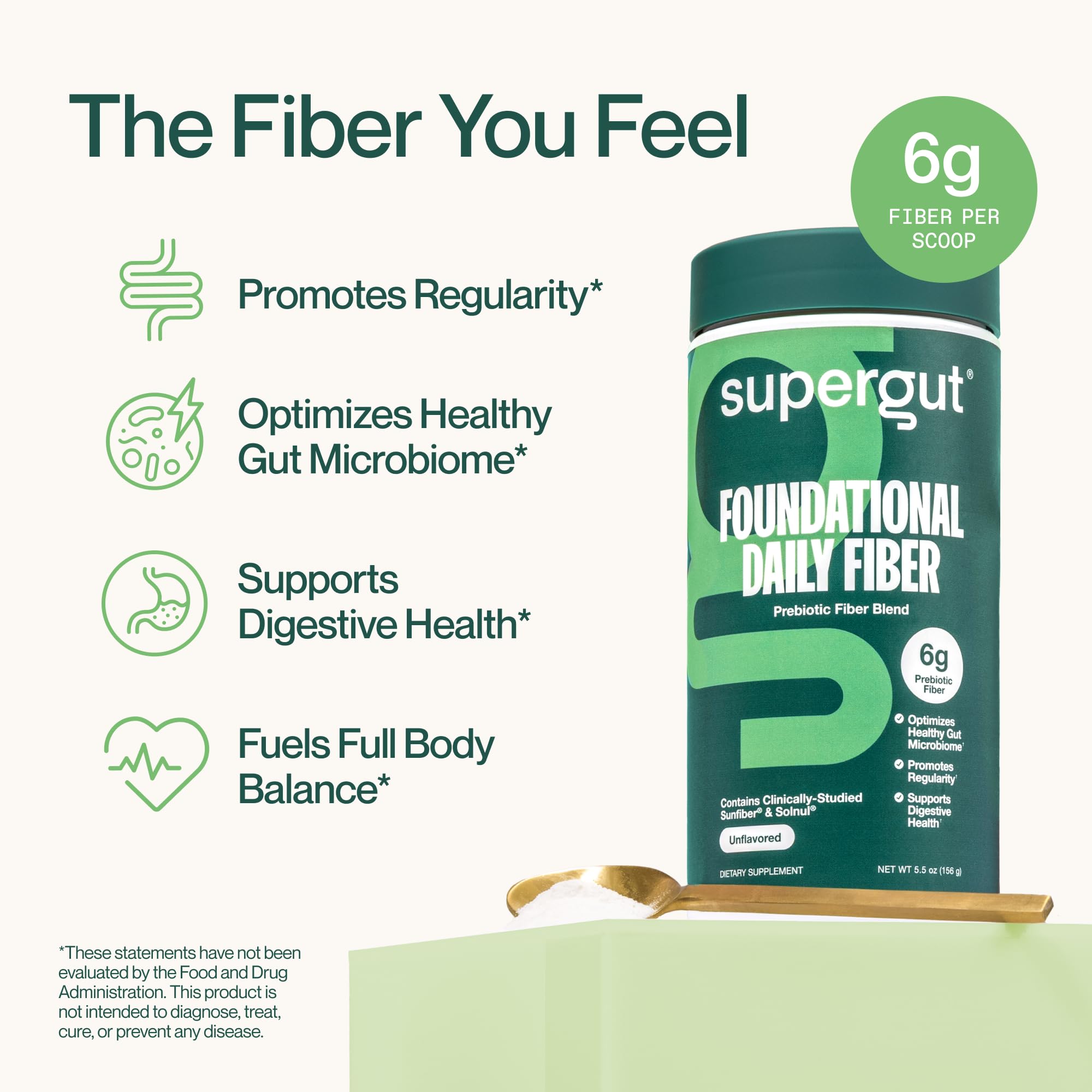 Foundational Daily Fiber Powder by Supergut Prebiotic Blend

