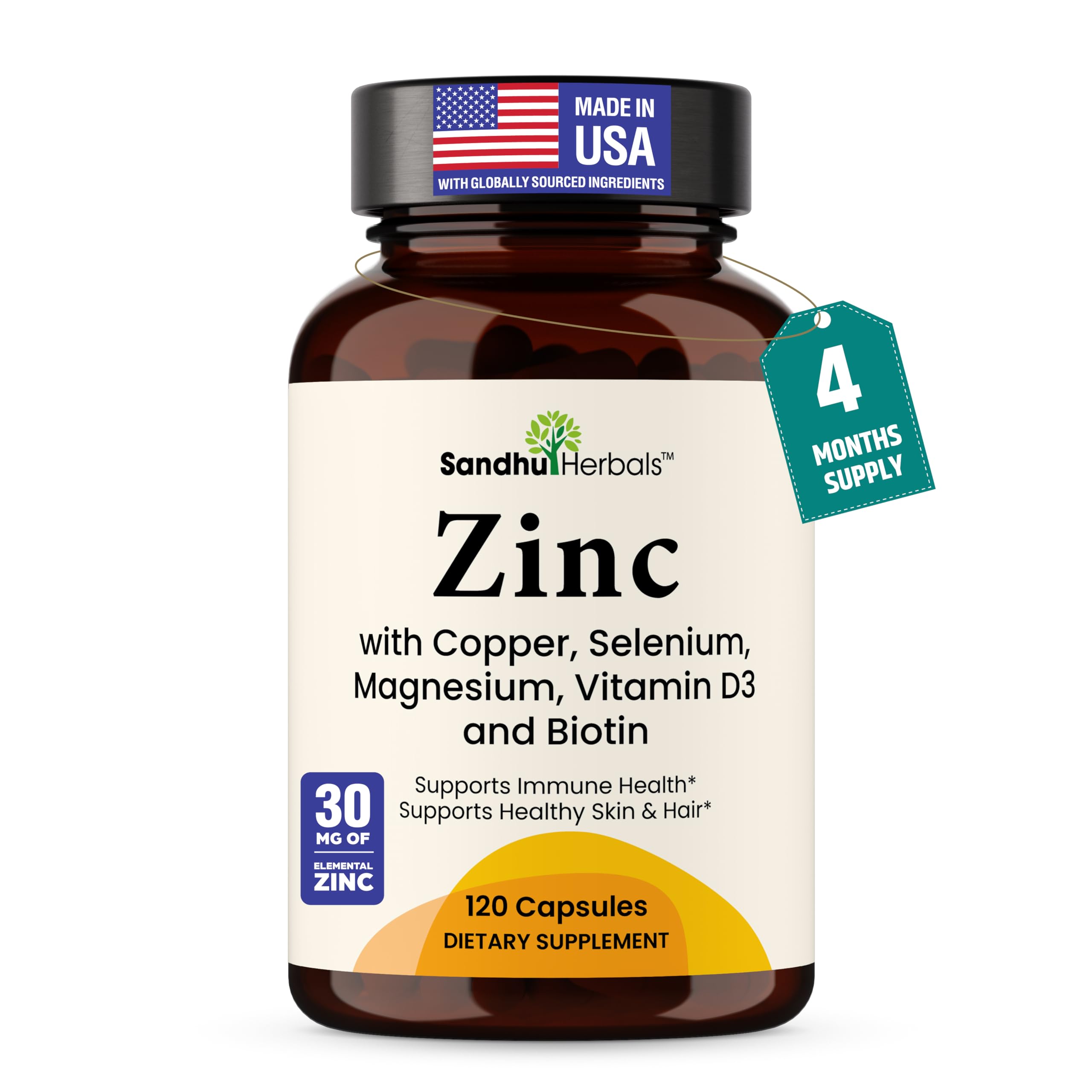 SandhuHerbals Chelated Zinc Complex | Immune Support

