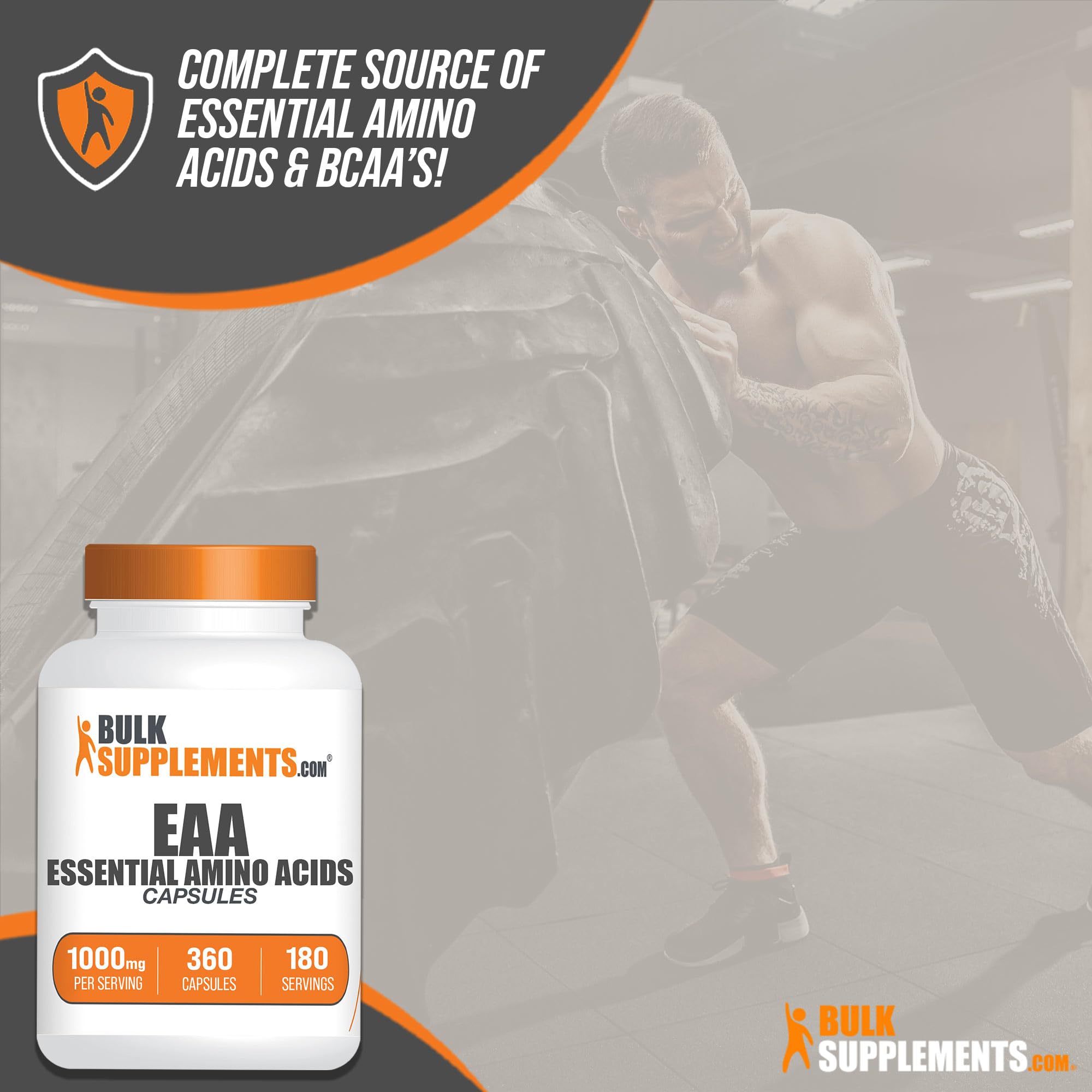 BulkSupplements Essential Amino Acids Capsules Gluten Free


