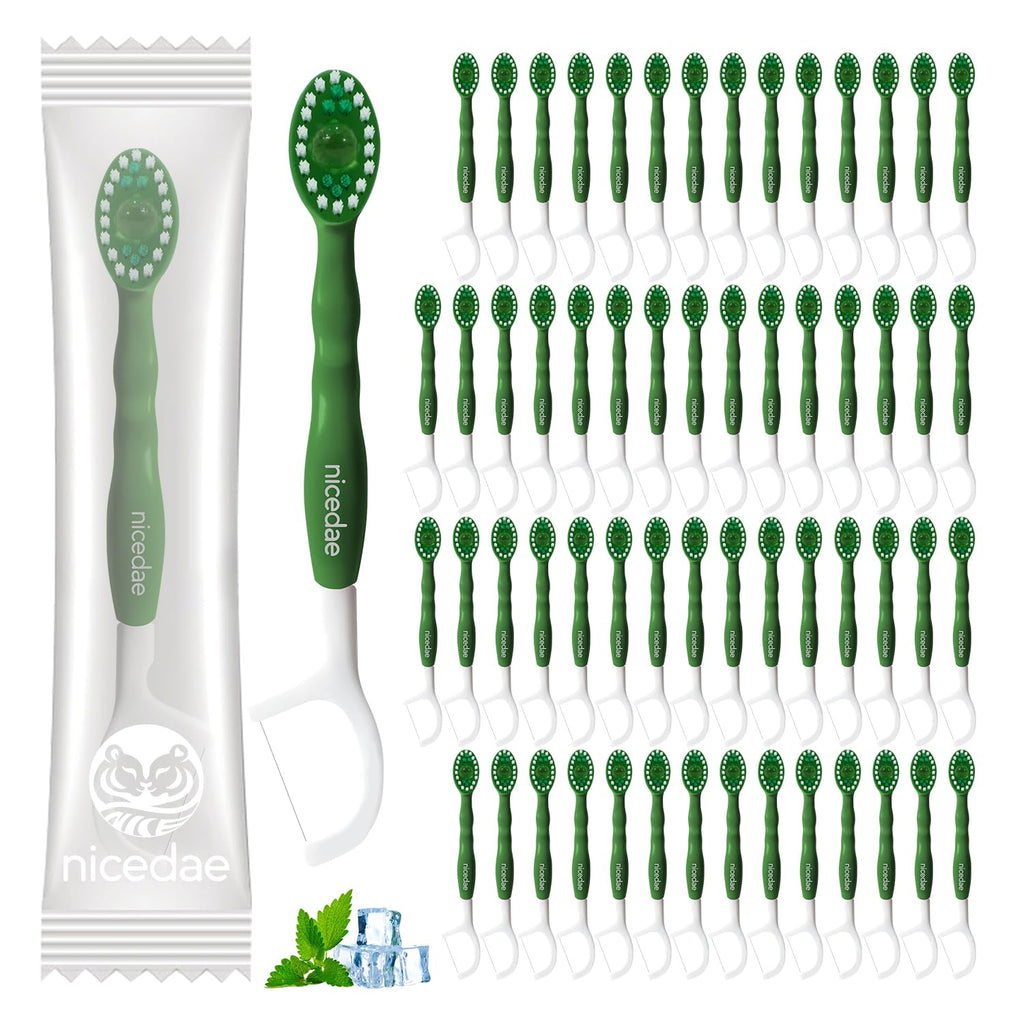 nicedae Disposable Travel Toothbrush Set with Toothpaste and Accessories