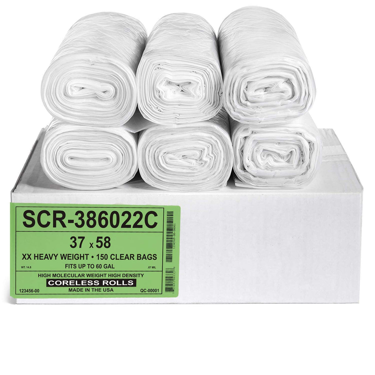 Aluf Plastics High-Density Trash Bags, Coreless Roll