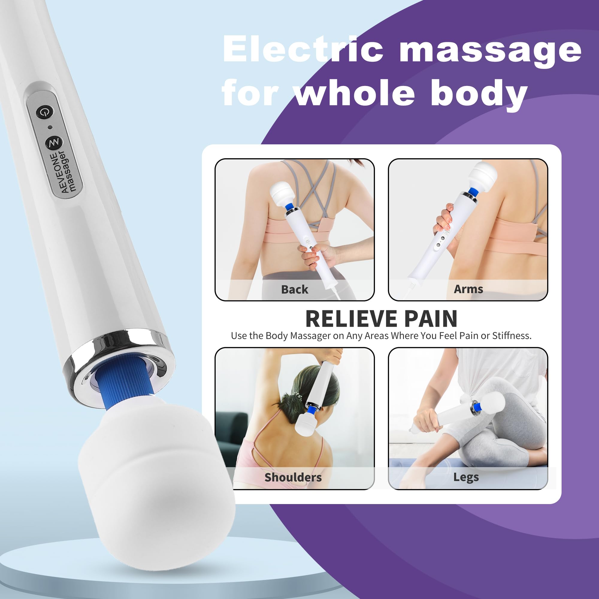 AEVEONE Handheld Wand Massager – Corded Deep Tissue Relief

