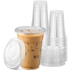 Clear Plastic Cups with Flat Lids by TashiBox

