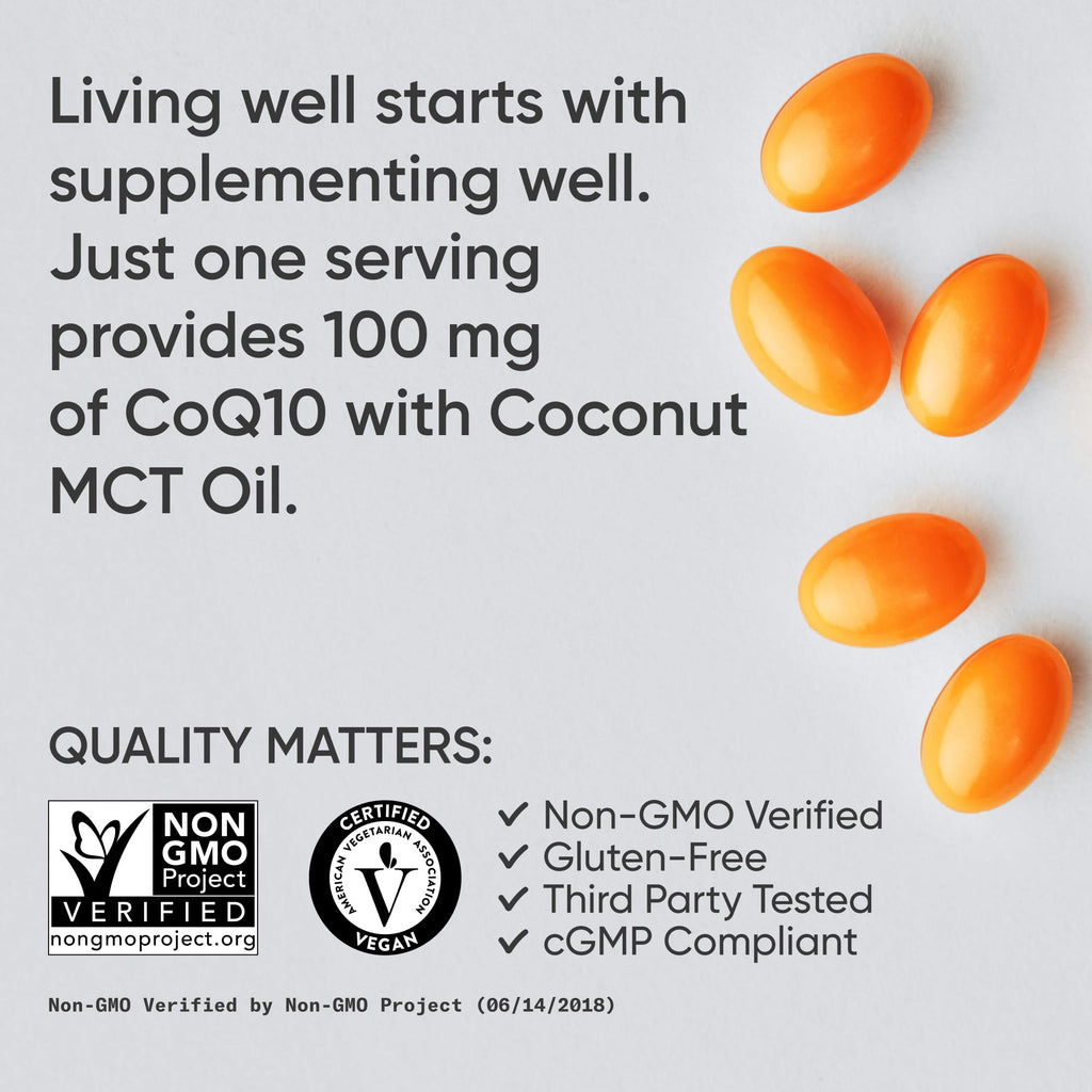 Sports Research CoQ10 Softgels with Coconut Oil & Bioperine

