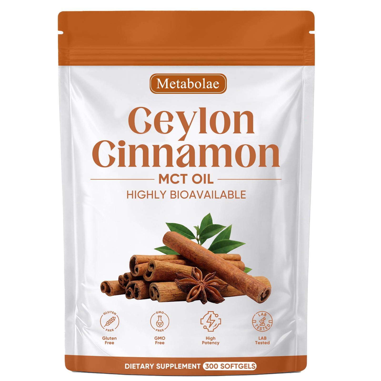 Metabolae Ceylon Cinnamon SoftGels with MCT Oil | Non-GMO


