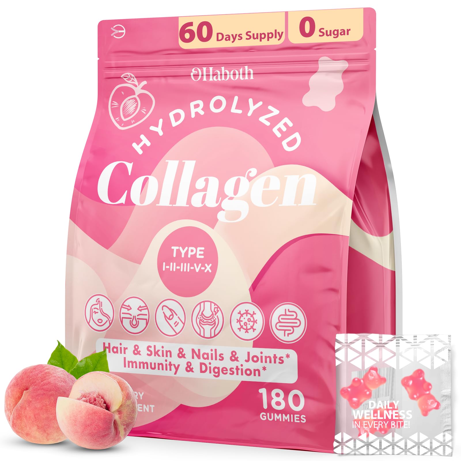 Hydrolyzed Collagen Gummies for Skin, Hair, Nails and Joints
