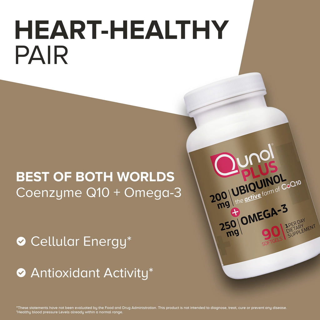 Qunol Plus Ubiquinol with Omega Fatty Acids for Heart Health

