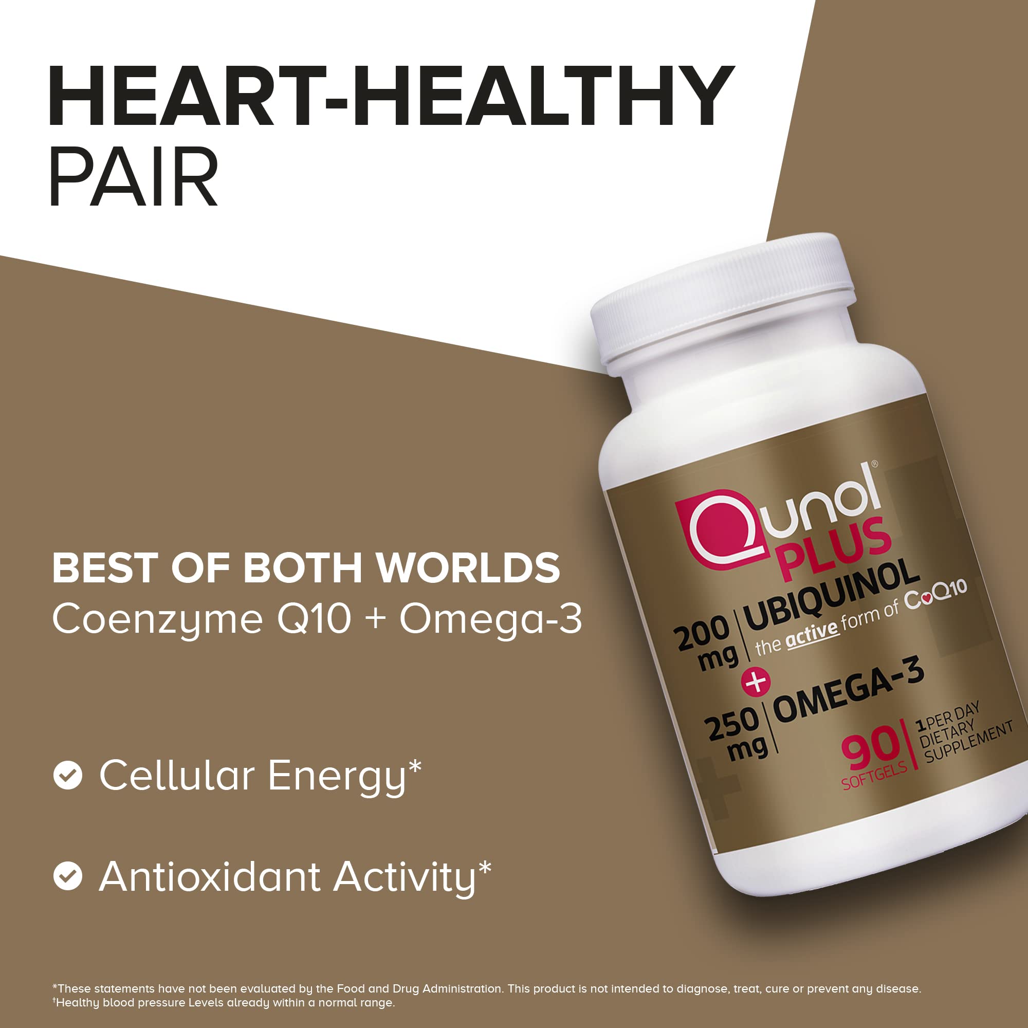 Qunol Plus Ubiquinol with Omega Fatty Acids for Heart Health

