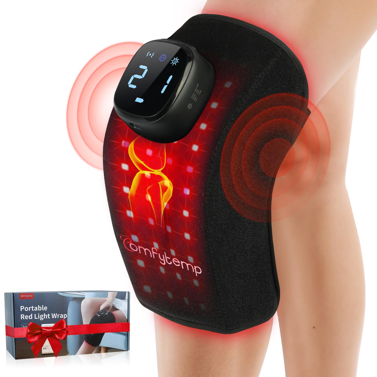 Comfytemp 3D Knee Wrap - Red Light Therapy & Vibration

