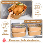 Disposable Meal Prep Bowls with Lids and Forks | Kraft Paper

