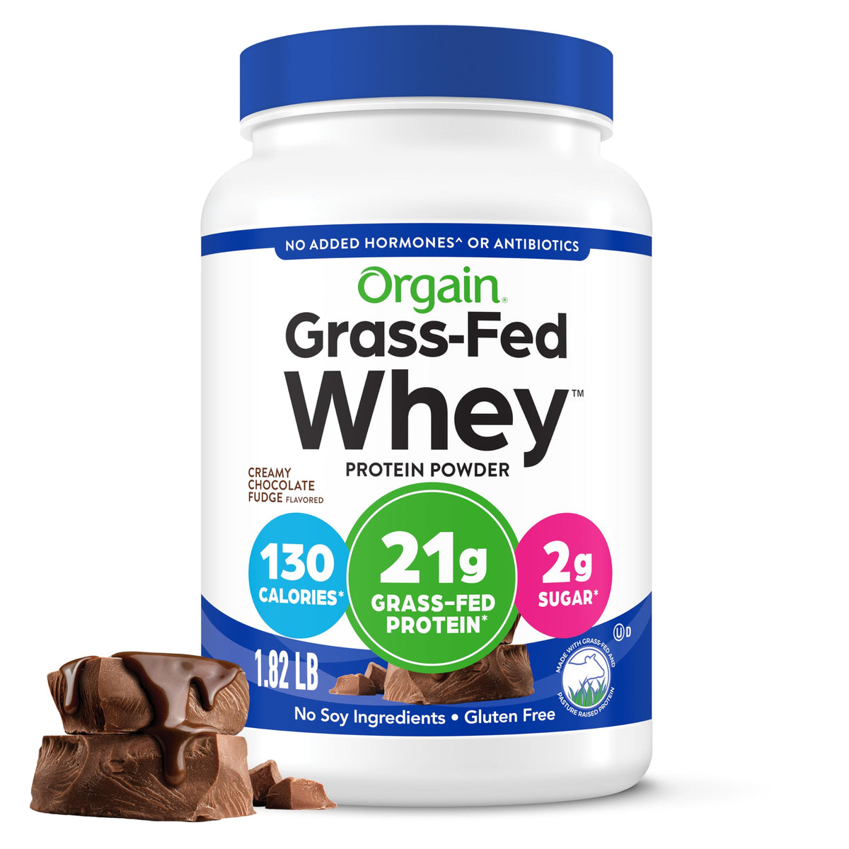 Orgain Grass-Fed Whey Protein Powder - 21g Protein per Serving, Gluten Free