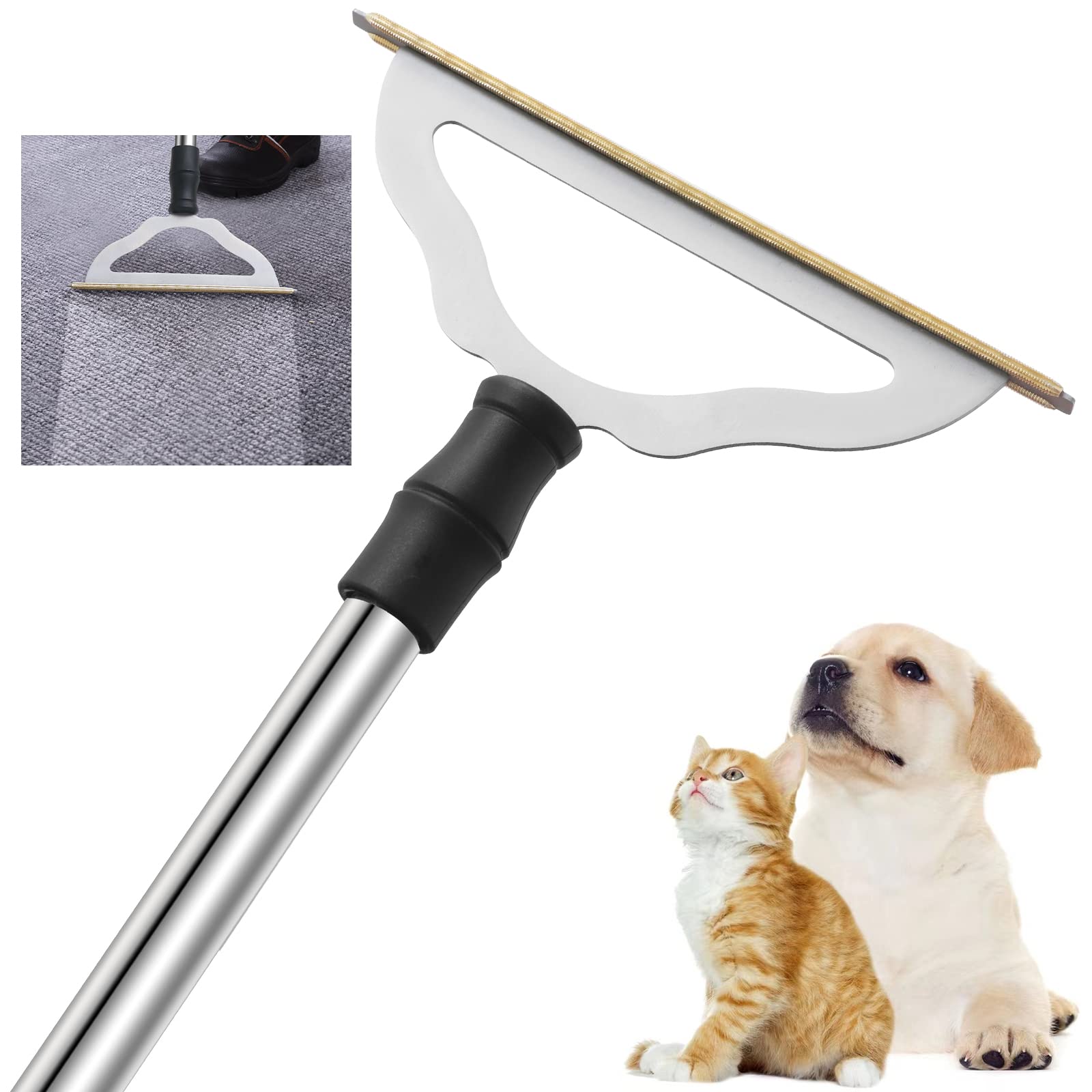 GOSEDER Carpet Rake for Pet Hair Removal | Durable Brush

