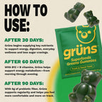 Grüns Adult Greens Gummies Multivitamin with Prebiotic Fiber

