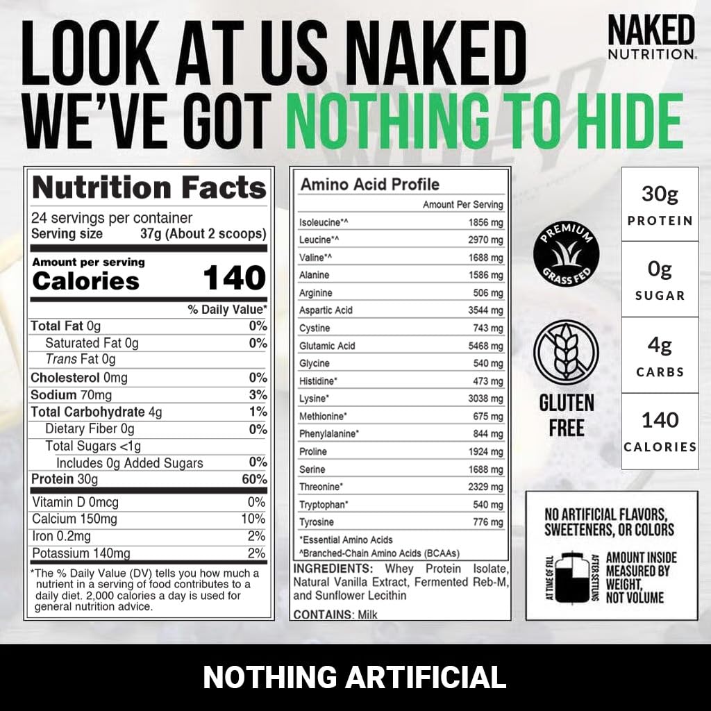 NAKED Whey Isolate Protein Powder | Clean Ingredients

