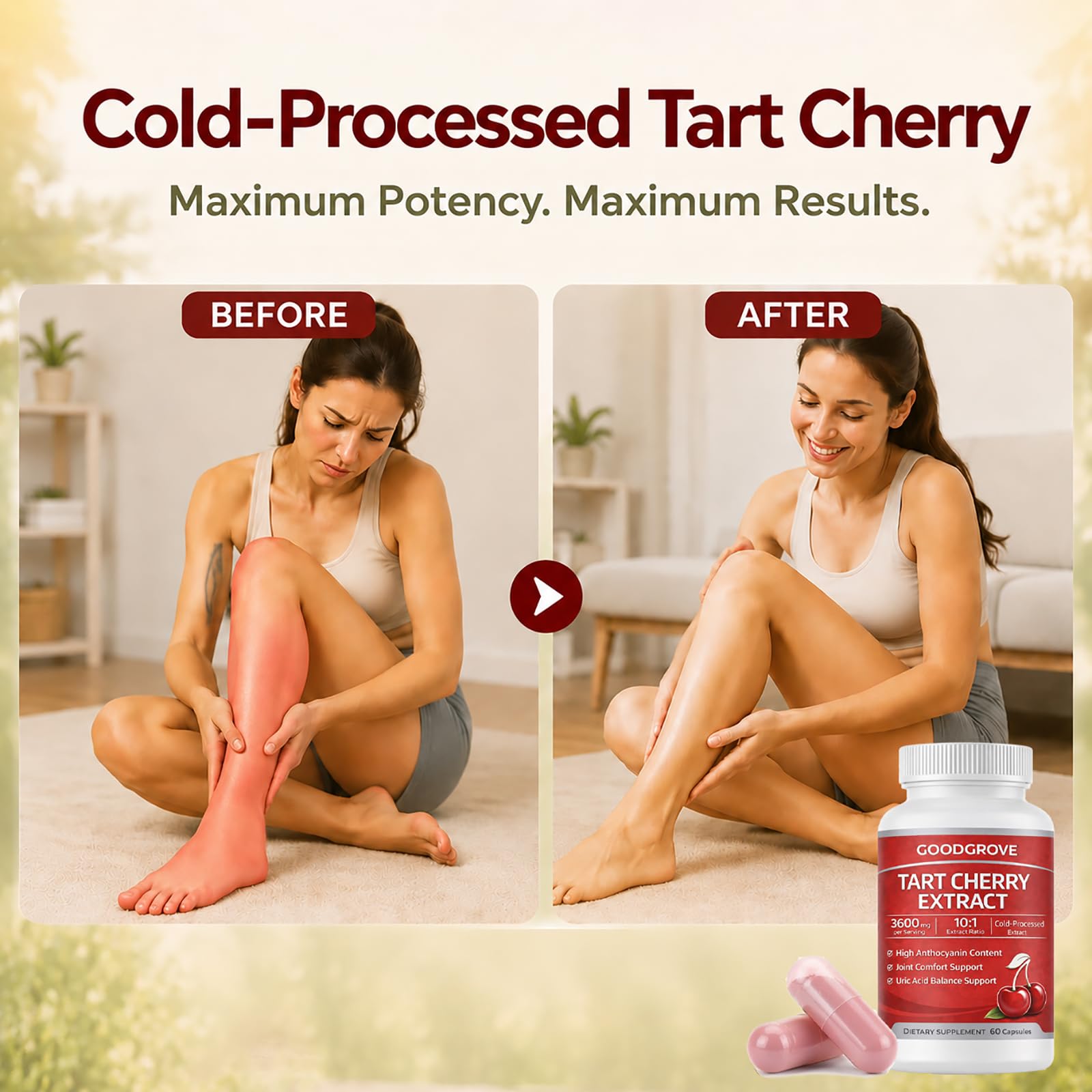 Tart Cherry Extract Capsules by GoodGrove | Joint Support

