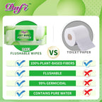 DAFI Flushable Wipes for Adults - Unscented Plant-Based

