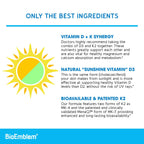 BioEmblem Vitamin D and K Supplement - Vegetarian, Non-GMO

