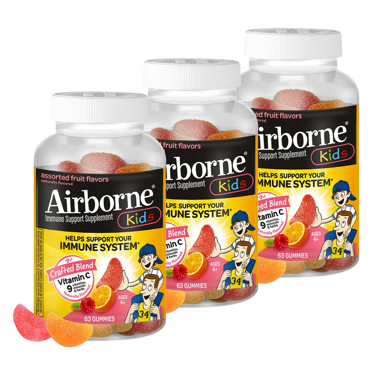 Airborne Immune Support Gummies for Kids - Vitamin C & E