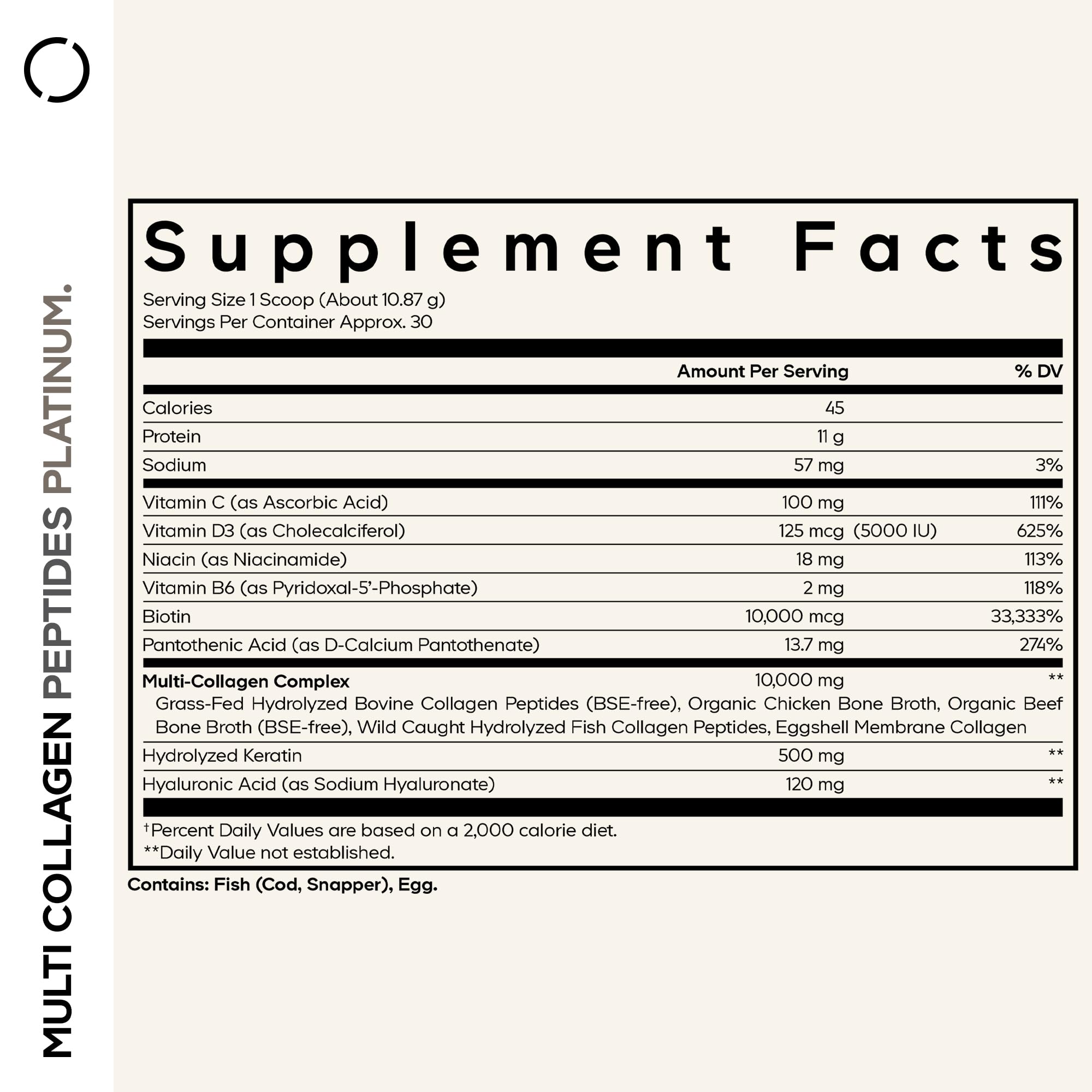 Codeage Multi Collagen Peptides Wellness Supplement


