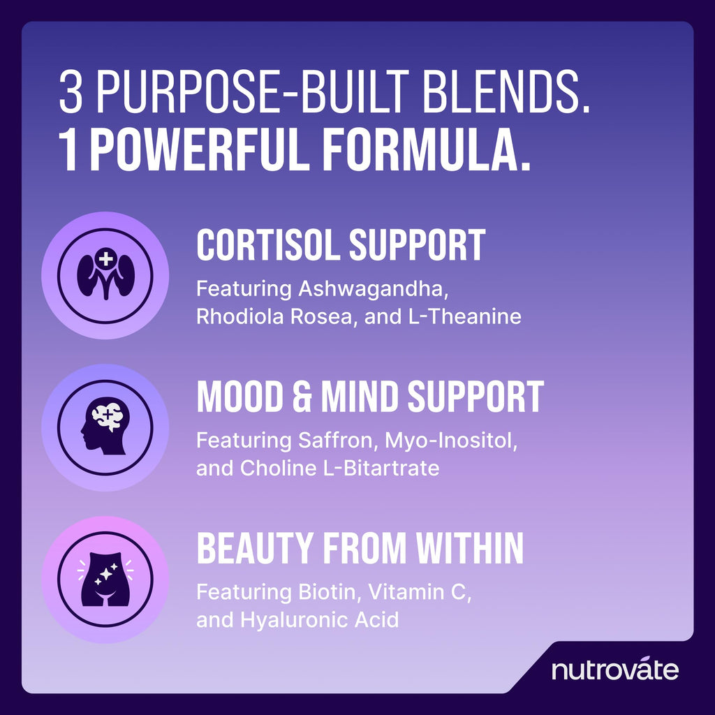 Cortisol Support for Women by Nutrovate | Calm & Sleep


