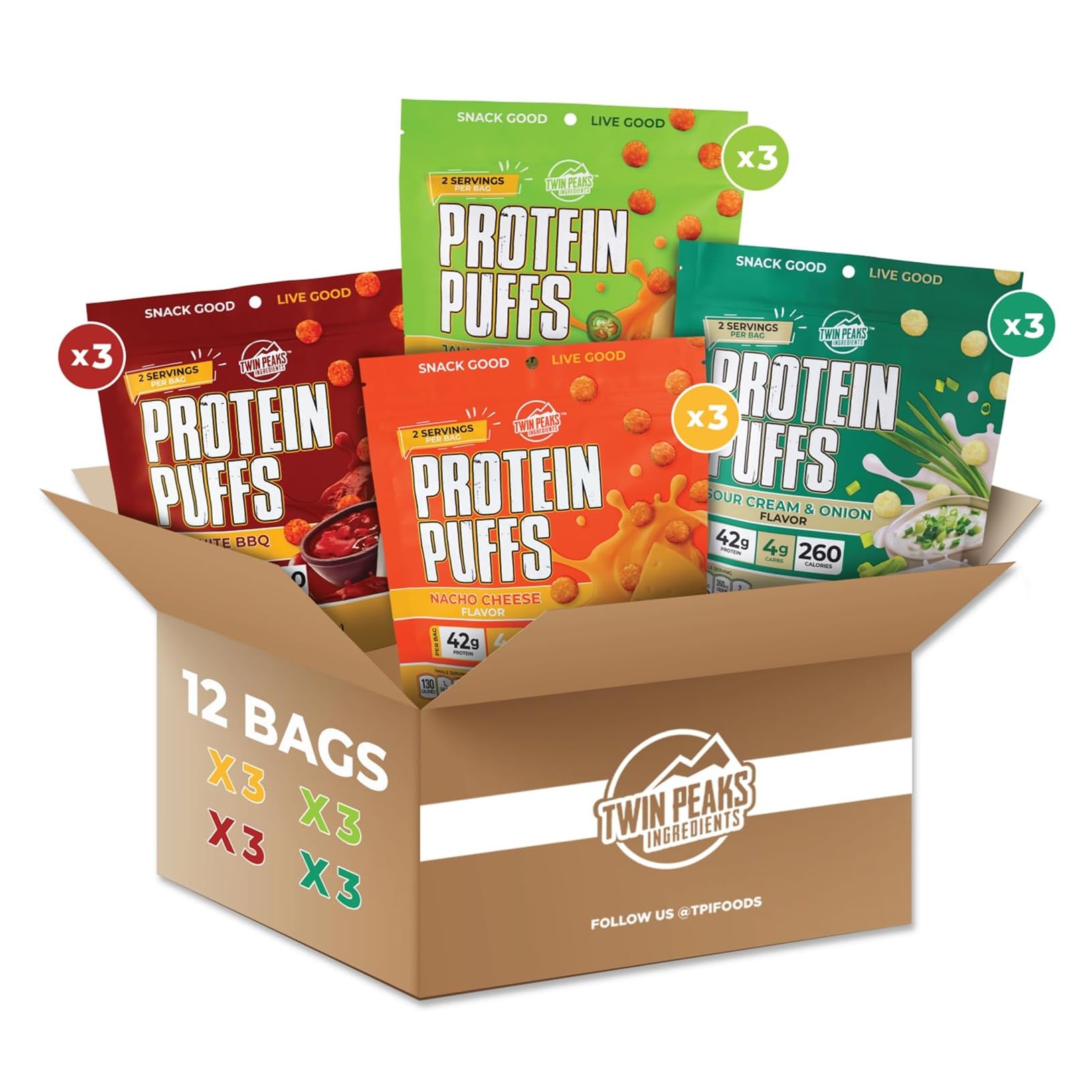 Twin Peaks Protein Puffs – High-Protein Keto Snack