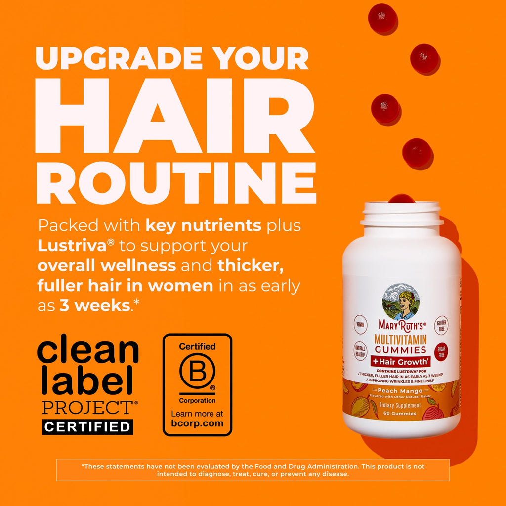 MaryRuth's Hair Growth Gummies with Lustriva

