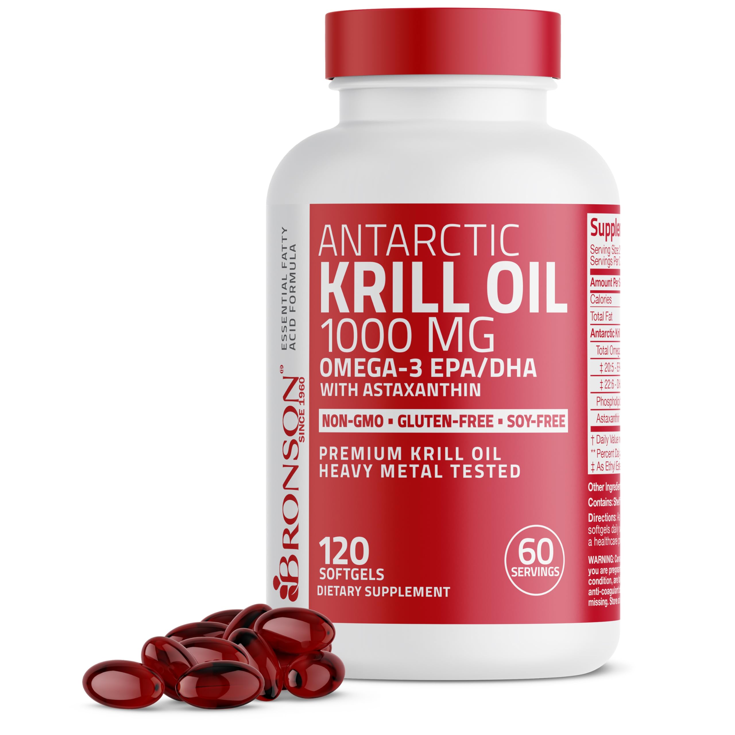 Bronson Antarctic Krill Oil 1000 mg with Omega-3s

