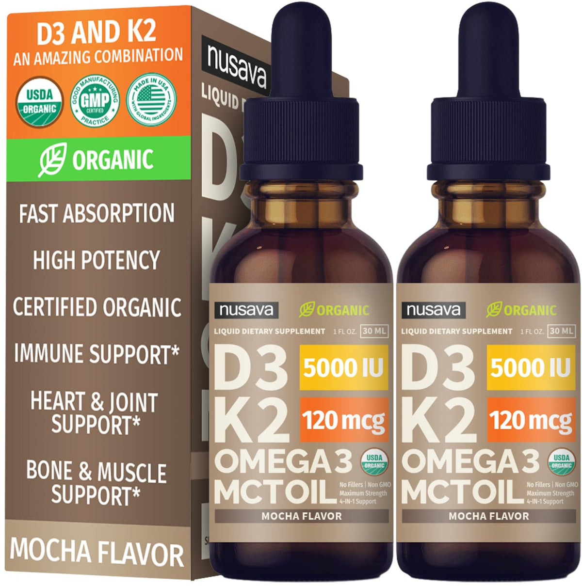 Vitamin D3 K2 Liquid Drops with Omega-3