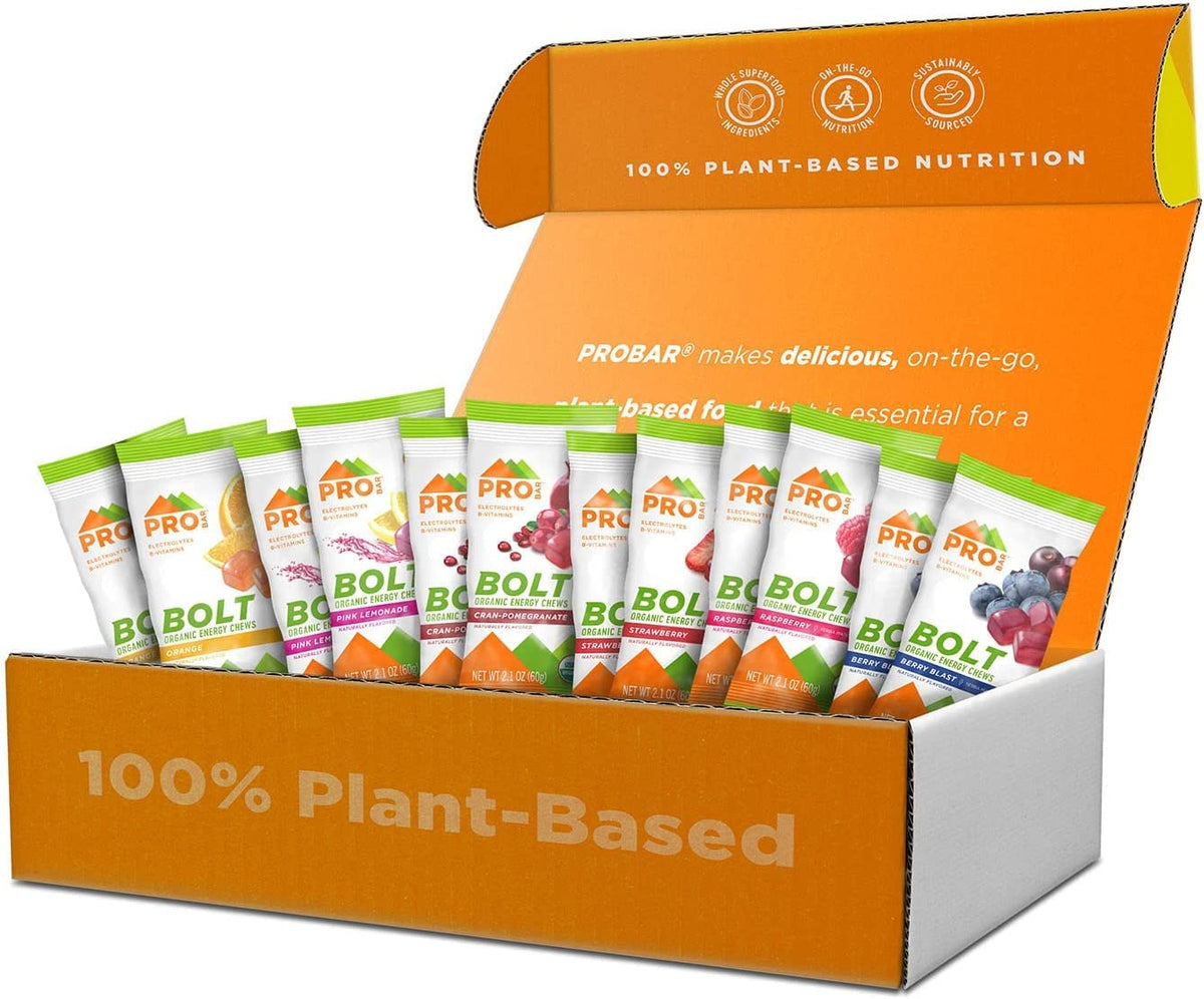 PROBAR Bolt Energy Chews - Organic Gummy Fuel with Electrolytes & B Vitamins