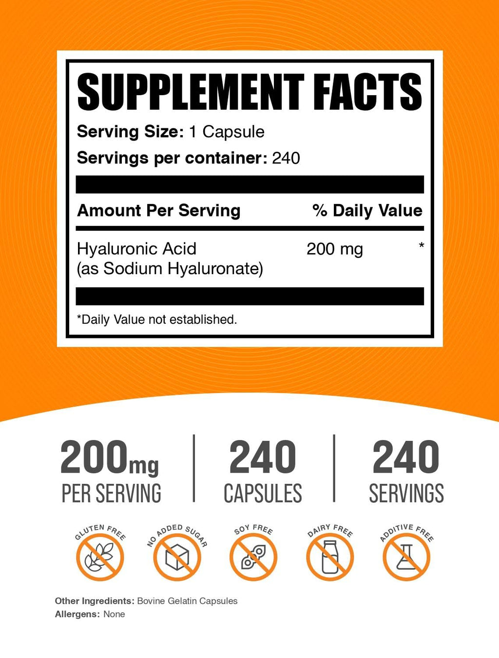 Hyaluronic Acid Capsules by BulkSupplements

