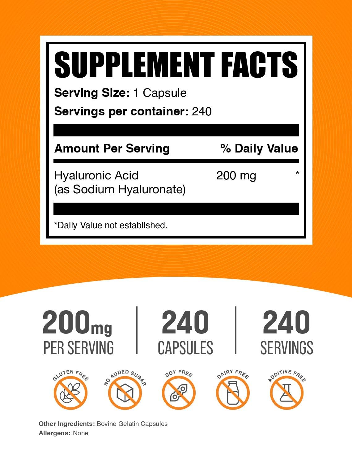 Hyaluronic Acid Capsules by BulkSupplements

