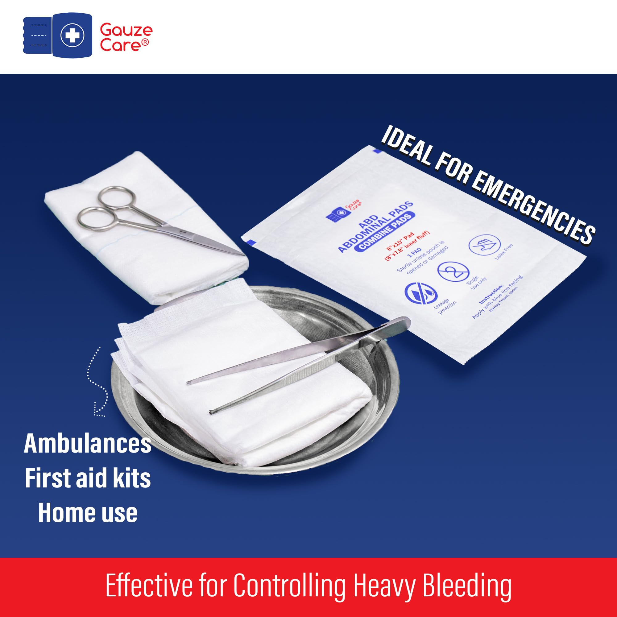 GauzeCare Sterile Abdominal Dressings – Nonstick Wound Care

