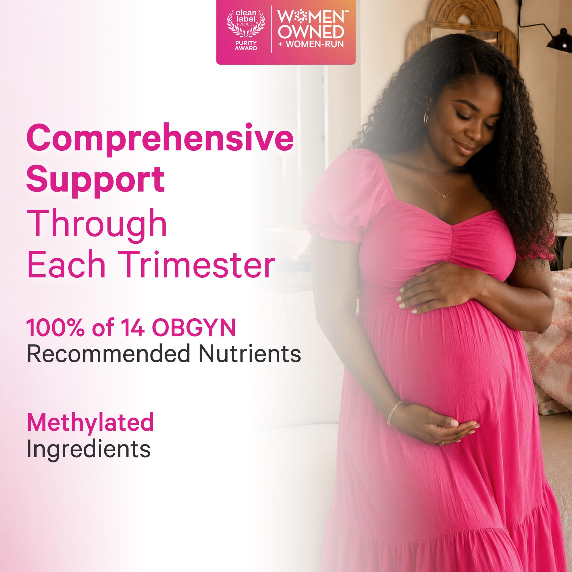 Pink Stork Total Prenatal Vitamins with DHA – Vegan

