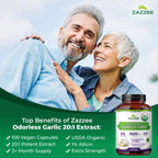 Garlic Extract by Zazzee: Organic Odorless 20:1 Allicin

