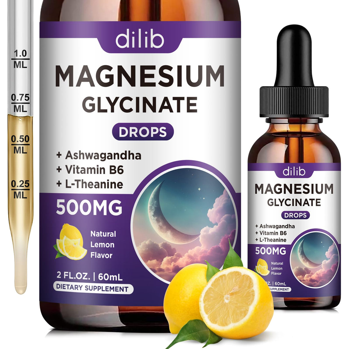 Magnesium Glycinate Liquid Drops with Ashwagandha L-Theanine