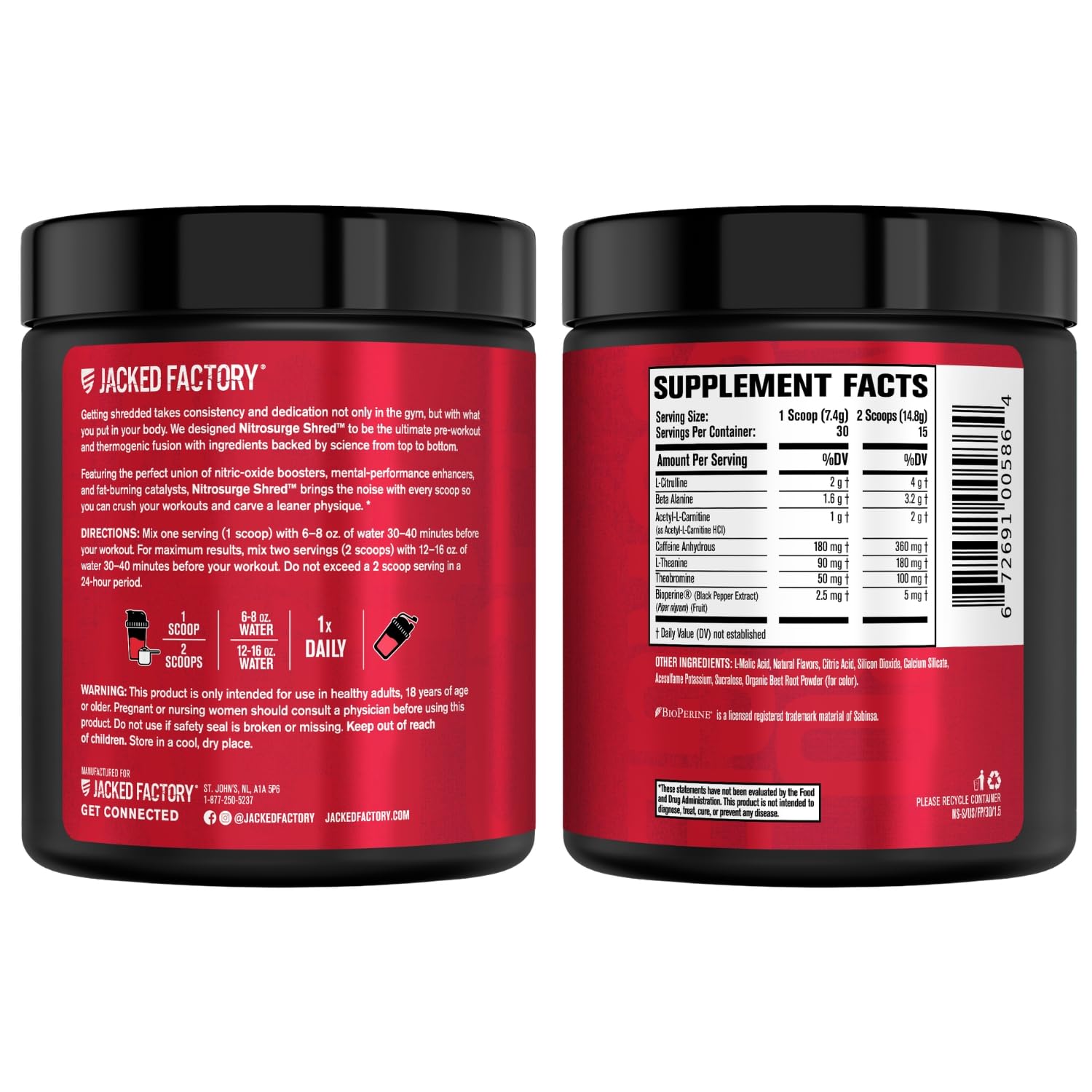 Jacked Factory Nitrosurge Shred Pre-Workout Powder | Energy

